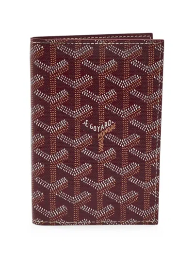 Pre-owned Goyard Grenelle Passport Holder In Red