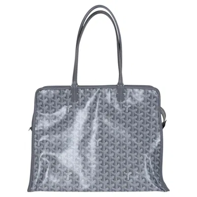 Pre-owned Goyard Grey Ine & Leather Hardy Pm Bag In Gray
