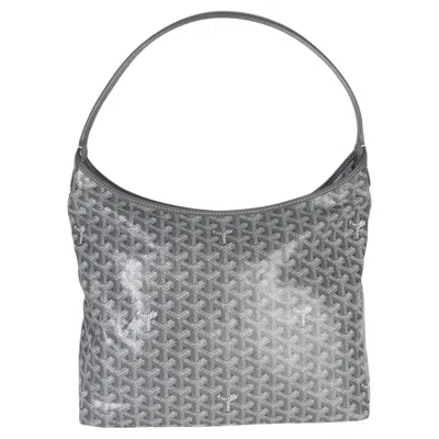 Pre-owned Goyard Grey Ine Canvas Boheme Hobo In Gray