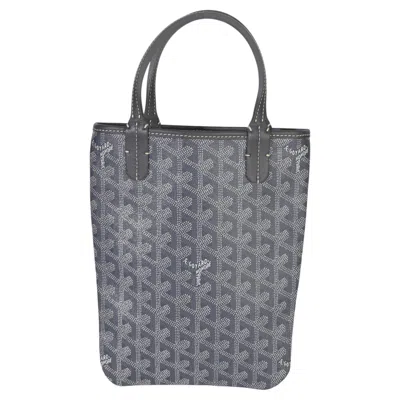 Pre-owned Goyard Grey Ine Canvas Poitiers Mini Tote In Gray