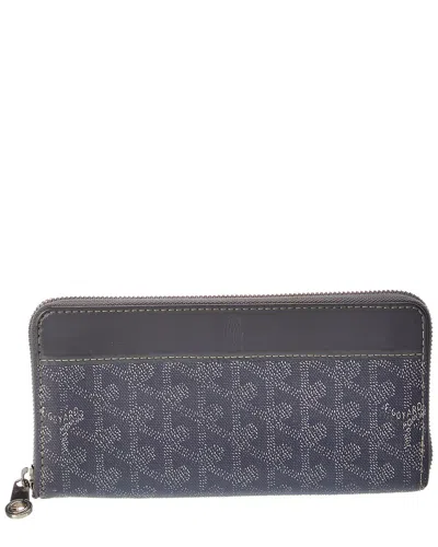 Pre-owned Goyard Grey Ine Coated Canvas Matignon Zip Around Gm Wallet (authentic  Pre-loved)
