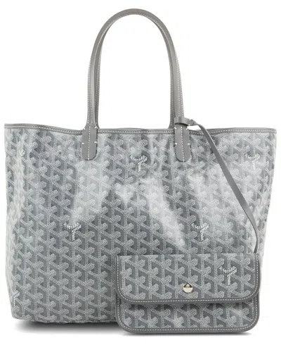 Pre-owned Goyard Grey Ine Coated Canvas Saint Louis Gm (authentic )