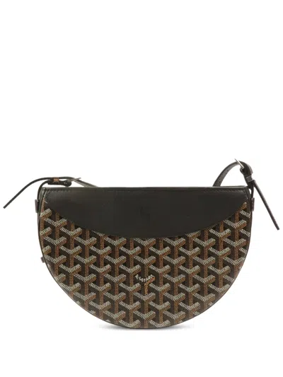 Pre-owned Goyard Hirondelle Canvas Shoulder Bag In Black