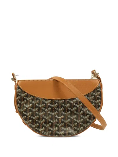 Pre-owned Goyard Hirondelle Ine Canvas Shoulder Bag In Brown