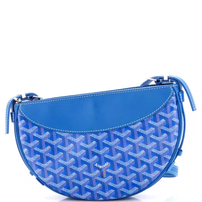 Goyard Hirondelle Shoulder Bag Coated Canvas And Leather In Blue
