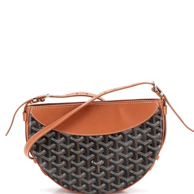 Pre-owned Goyard Hirondelle Shoulder Bag Coated Canvas And Leather In Brown