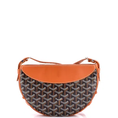 Pre-owned Goyard Hirondelle Shoulder Bag Coated Canvas And Leather In Brown