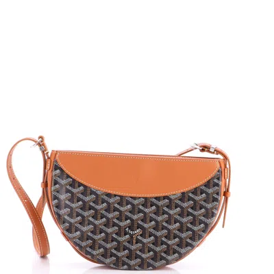 Pre-owned Goyard Hirondelle Shoulder Bag Coated Canvas And Leather In Brown