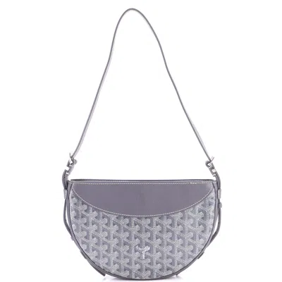 Pre-owned Goyard Hirondelle Shoulder Bag Coated Canvas And Leather In Gray