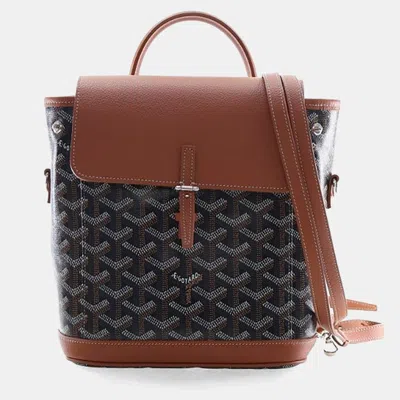 Pre-owned Goyard Ine Alpin Brown Coated Canvas Leather Mini Handbag
