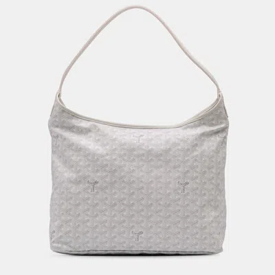 Pre-owned Goyard Ine Boheme Hobo In White