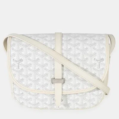 Pre-owned Goyard Ine Canvas Belvedere Ii Pm In White
