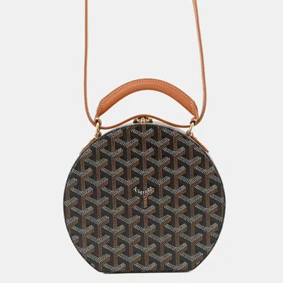 Pre-owned Goyard Ine Canvas Cervon Calf Leather In Brown