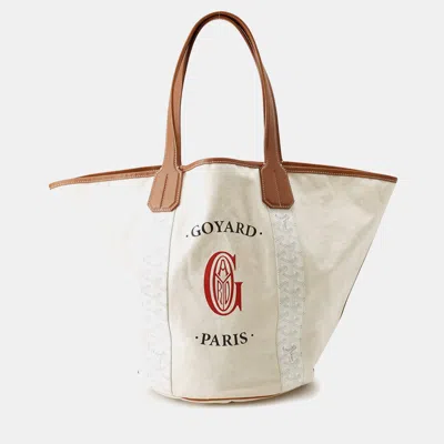 Pre-owned Goyard Ine Canvas Leather Tote Bag In Brown