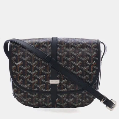 Pre-owned Goyard Ine Canvas Messenger Bag In Black