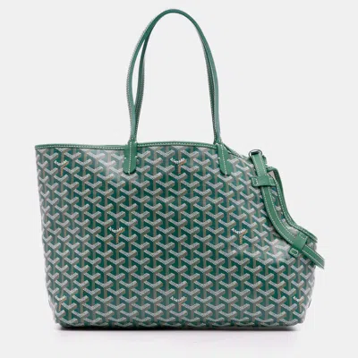 Pre-owned Goyard Ine Chien-gris Pet Carrier In Green
