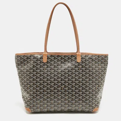 Pre-owned Goyard Ine Coated Canvas And Leather Artois Mm Tote