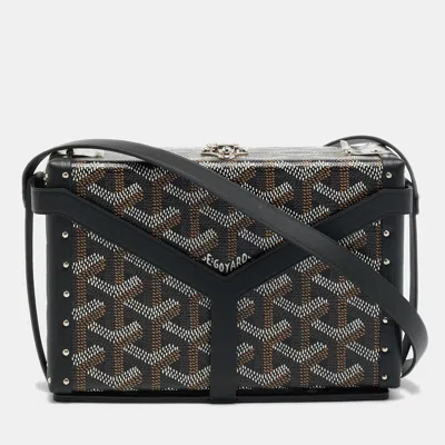 Pre-owned Goyard Ine Coated Canvas And Leather Bag In Black