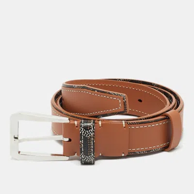 Pre-owned Goyard Ine Coated Canvas And Leather In Brown