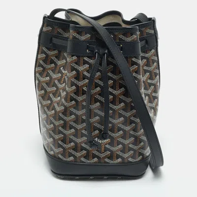 Pre-owned Goyard Ine Coated Canvas And Leather Flot Bucket Bag