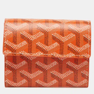 Pre-owned Goyard Ine Coated Canvas And Leather Marigny Wallet