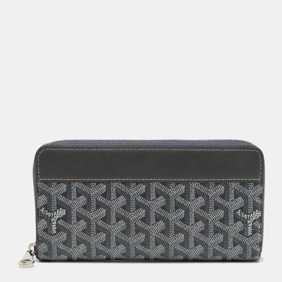 Pre-owned Goyard Ine Coated Canvas And Leather Matignon Gm Wallet