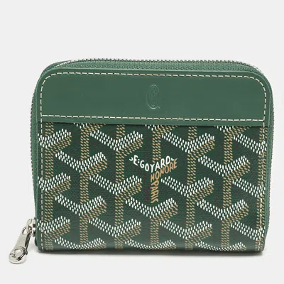 Pre-owned Goyard Ine Coated Canvas And Leather Matignon Pm Wallet