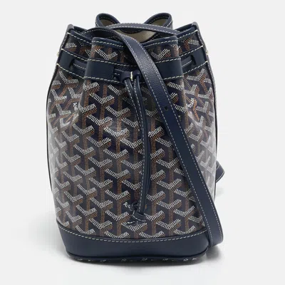 Pre-owned Goyard Ine Coated Canvas And Leather Petit Flot Bucket Bag