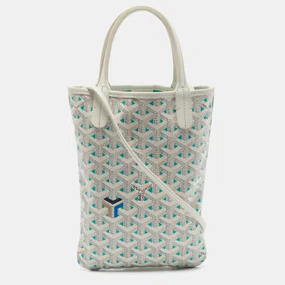 Pre-owned Goyard Ine Coated Canvas And Leather Poitiers Claire Voice Bag