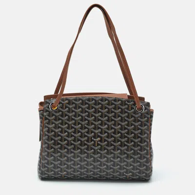 Pre-owned Goyard Ine Coated Canvas And Leather Rouette Pm Bag In Brown