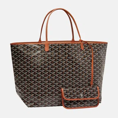 Pre-owned Goyard Ine Coated Canvas And Leather Saint Louis Gm Tote Bag In Black