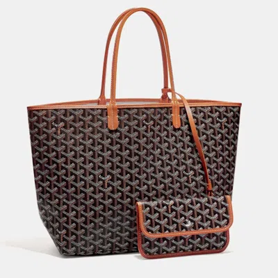 Pre-owned Goyard Ine Coated Canvas And Leather Saint Louis Pm Tote Bag In Black