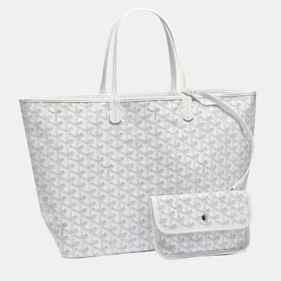 Pre-owned Goyard Ine Coated Canvas And Leather Saint Louis Pm Tote Bag In Blue