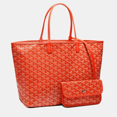 Pre-owned Goyard Ine Coated Canvas And Leather Saint Louis Pm Tote Bag In Orange