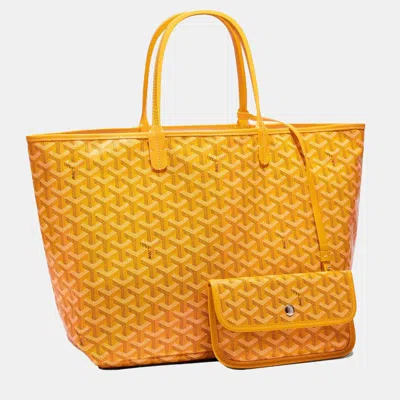 Pre-owned Goyard Ine Coated Canvas And Leather Saint Louis Pm Tote Bag In Yellow
