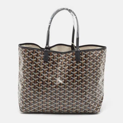 Pre-owned Goyard Ine Coated Canvas And Leather Saint Louis Pm Tote In Brown