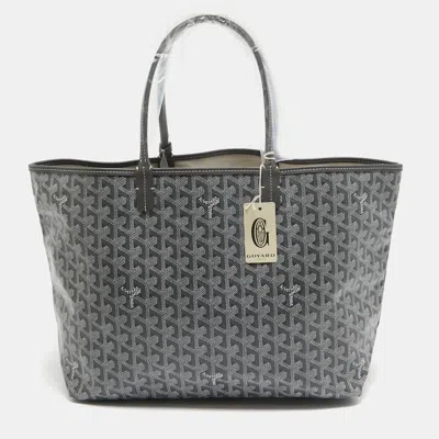Pre-owned Goyard Ine Coated Canvas And Leather Saint Louis Pm Tote In Grey