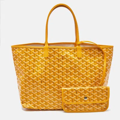 Pre-owned Goyard Ine Coated Canvas And Leather Saint Louis Pm Tote In Yellow