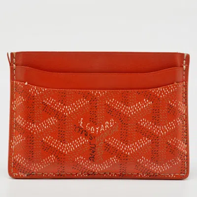 Goyard Ine Coated Canvas And Leather Saint Sulpice Card Holder In Red
