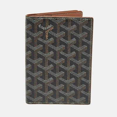 Pre-owned Goyard Ine Coated Canvas And Leather Travel Wallet In Brown