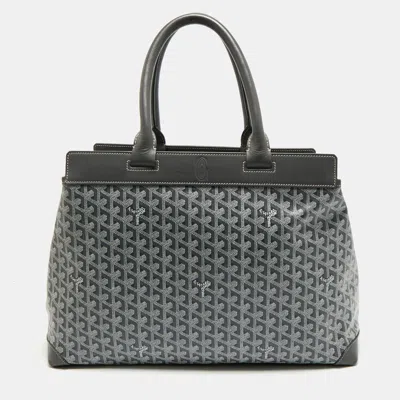 Pre-owned Goyard Ine Coated Canvas Bellechasse Gm Tote In Gray