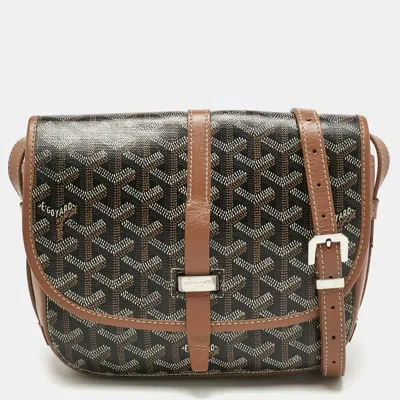 Pre-owned Goyard Ine Coated Canvas Belvedere Ll Pm Bag In Brown