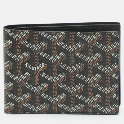 Pre-owned Goyard Ine Coated Canvas Bifold Wallet In Black