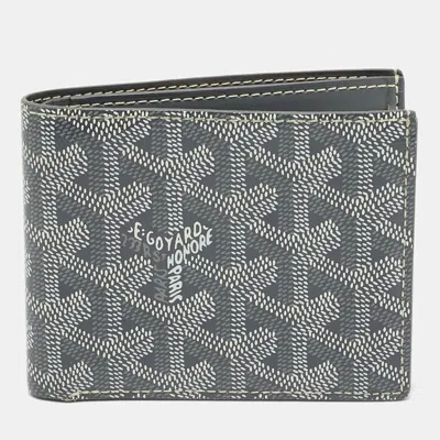 Pre-owned Goyard Ine Coated Canvas Bifold Wallet In Grey