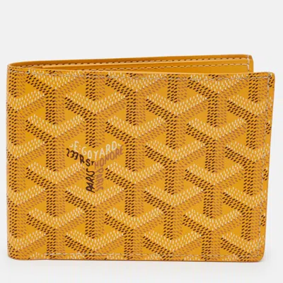 Pre-owned Goyard Ine Coated Canvas Bifold Wallet In Yellow