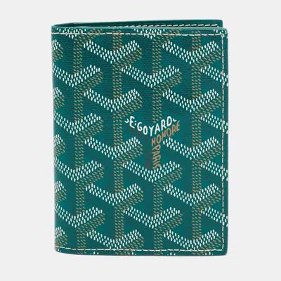 Pre-owned Goyard Ine Coated Canvas Card Holder In Green