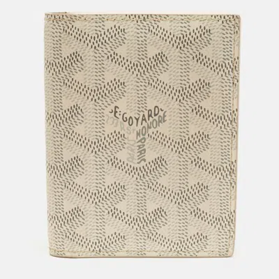 Pre-owned Goyard Ine Coated Canvas Card Holder In White