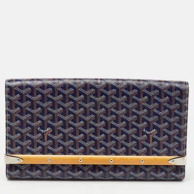 Pre-owned Goyard Ine Coated Canvas Monte Carlo Bois Clutch