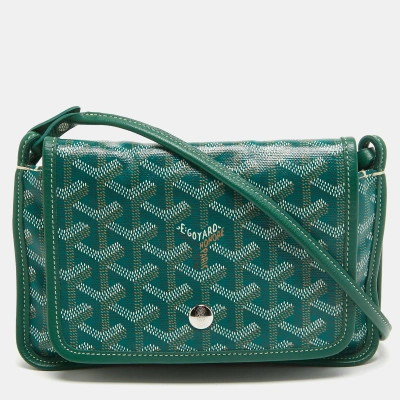 Pre-owned Goyard Ine Coated Canvas Plumet Crossbody Bag In Green