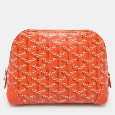Pre-owned Goyard Ine Coated Canvas Pouch In Orange